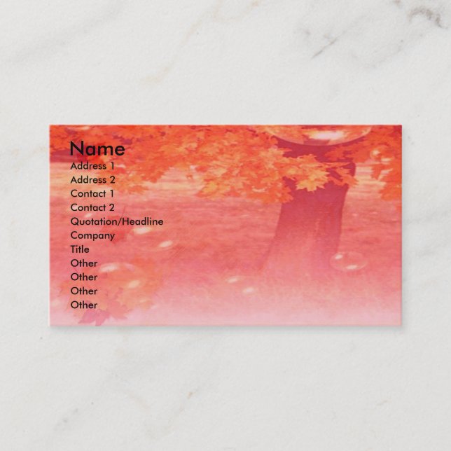 Autumn Time Business Card (Front)