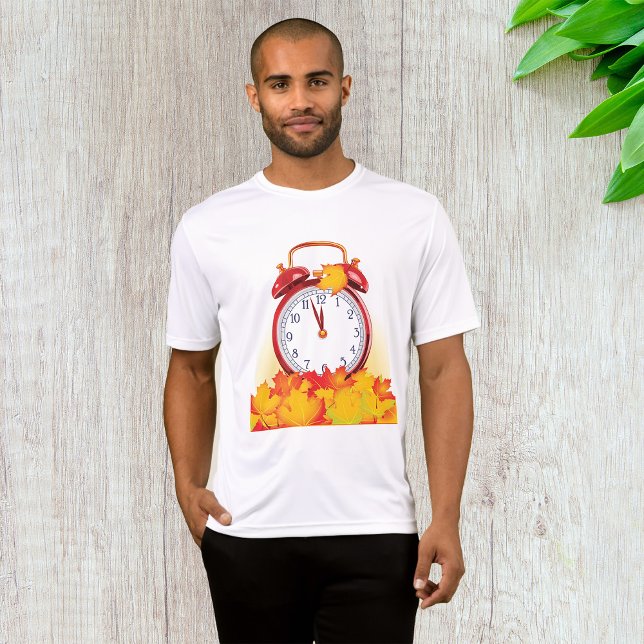 Autumn Time Change Fall Leaves And Retro Clock  T-Shirt (Creator Uploaded)