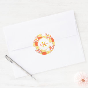 Autumn Tints Quilt Pattern  Classic Round Sticker