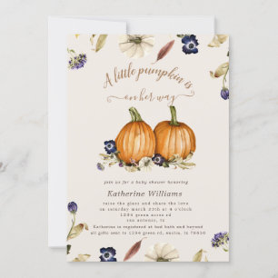 autumn tones pumpkin baby shower invitation