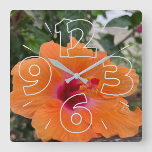 Autumn torn petals square wall clock