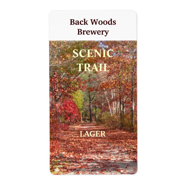 Autumn Trail ~ Beer Wine Label (Front)
