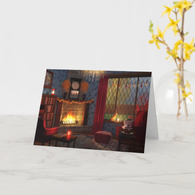 Autumn Tranquillity Card (Yellow Flower)
