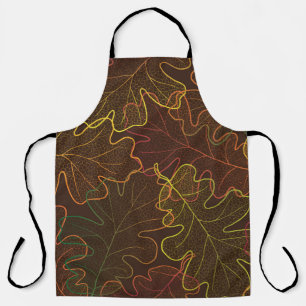 Autumn transparent oak leaves pattern background. apron