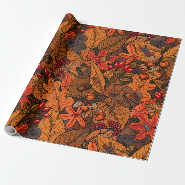 Autumn treasures wrapping paper (Unrolled)