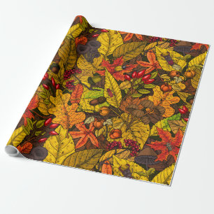Autumn treasures wrapping paper