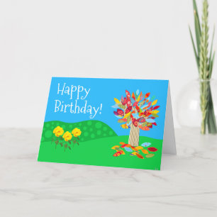 Autumn tree 50th birthday card new by Jo Images