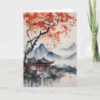 Autumn Tree and Temple Birthday