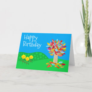 Autumn tree birthday card version 3 by Jo Images