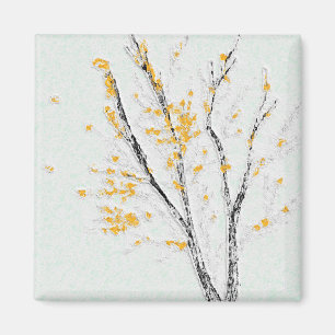 Autumn Tree Branches with Yellow Fall Leaves Magnet