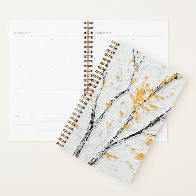 Autumn Tree Branches with Yellow Fall Leaves Planner (Display)