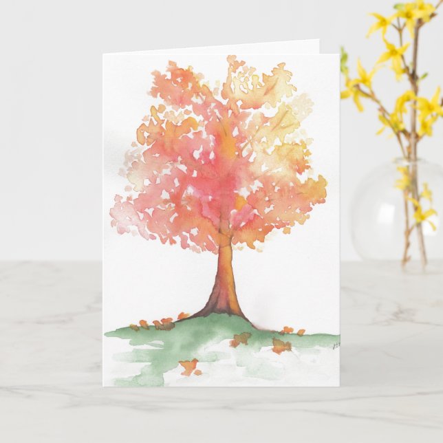 Autumn Tree Card (Yellow Flower)