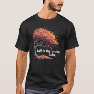 Autumn Tree Falling Leaves Whimsical Fall T-Shirt