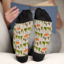 Autumn Tree Forest Pattern Socks