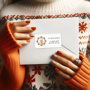 Autumn Tree Mandala Fall Foliage & Thanksgiving Label