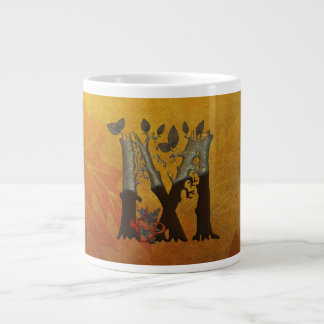 Autumn Tree Monogram M Large Coffee Mug