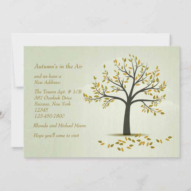 Autumn Tree Moving Announcement (Front)