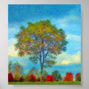 Autumn Tree Painting Poster