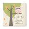 Autumn Tree Pink Owl Baby Shower Save the Date
