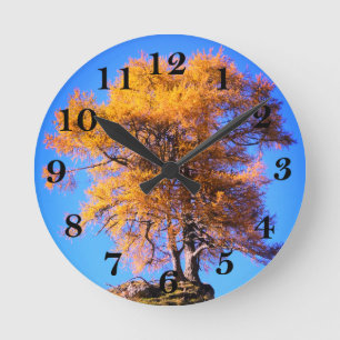 Autumn Tree Round Clock