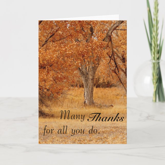 Autumn tree thank you card (Front)