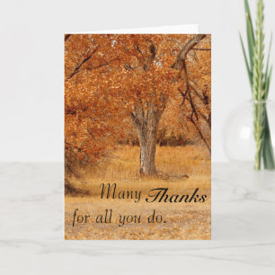 Autumn tree thank you card