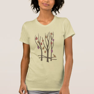 Autumn trees and leaves fall purple pinks t-shirt