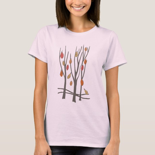 Autumn trees and leaves fall t-shirt (Front)