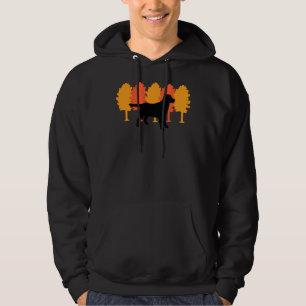 Autumn Trees Black Labrador Silhouette Hoodie