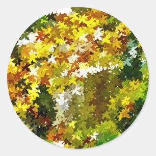 AUTUMN TREES CLASSIC ROUND STICKER