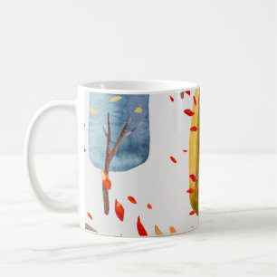 Autumn Trees: Hand Painted Watercolor Seamless Coffee Mug