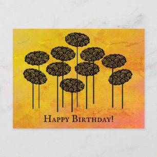 Autumn Trees Happy Birthday Postcard