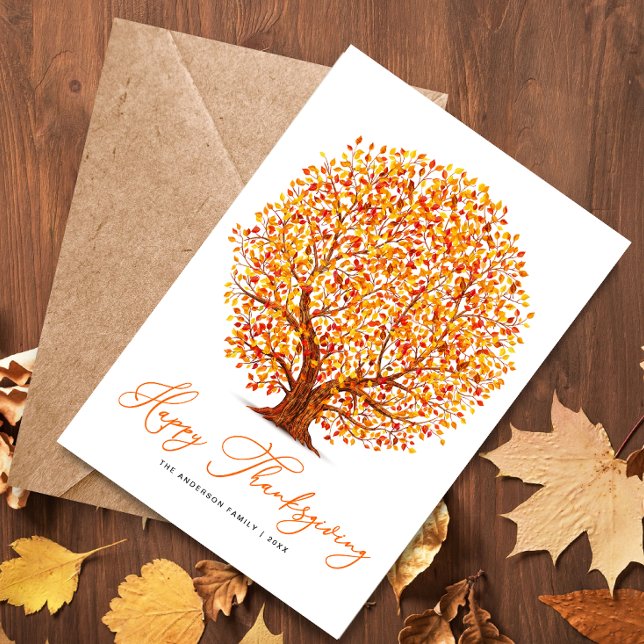 autumn trees happy thanksgiving holiday card (Creator Uploaded)