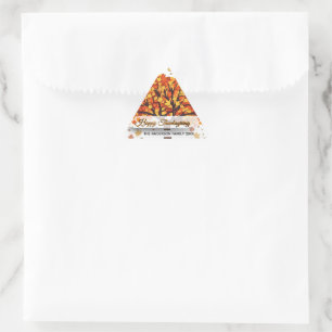 autumn trees happy thanksgiving triangle sticker