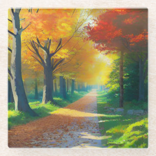Autumn Trees in the Forest- Glass Coaster