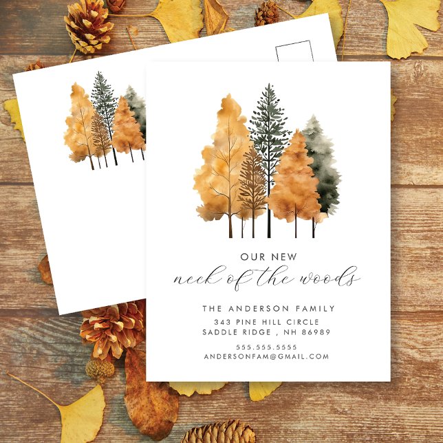 Autumn Trees Moving New Address Post Card (Creator Uploaded)