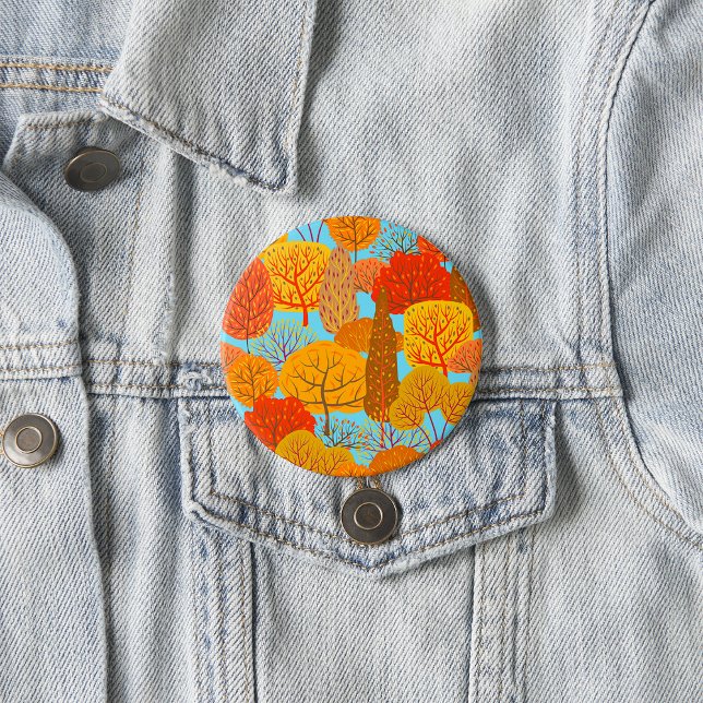 Autumn Trees Pattern Fall Foliage  7.5 Cm Round Badge (Creator Uploaded)