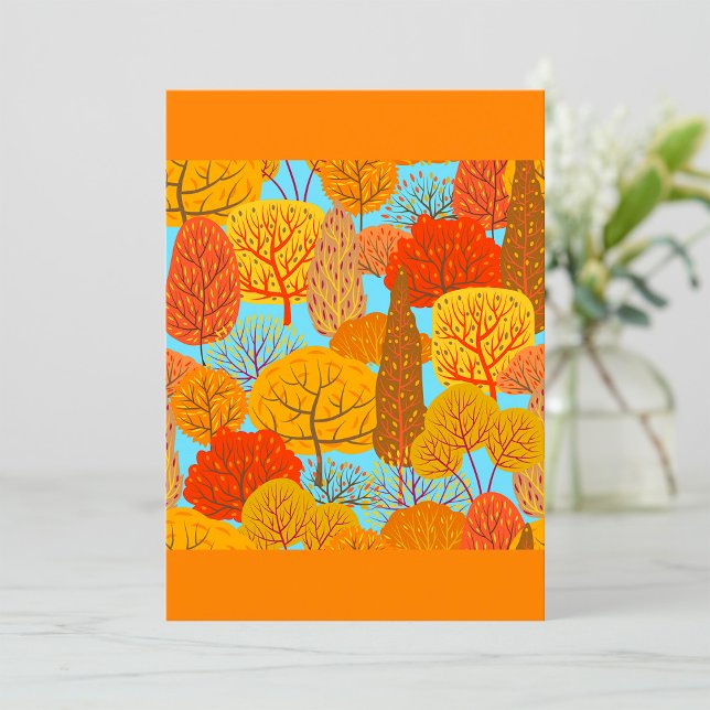 Autumn Trees Pattern Fall Foliage  Invitation (Creator Uploaded)