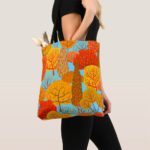 Autumn Trees Pattern Fall Foliage  Tote Bag