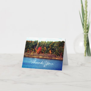 Autumn Trees Pond Nature Thank You Card