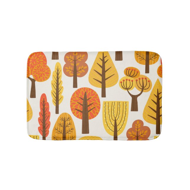 Autumn trees, seamless pattern. bath mat (Front)