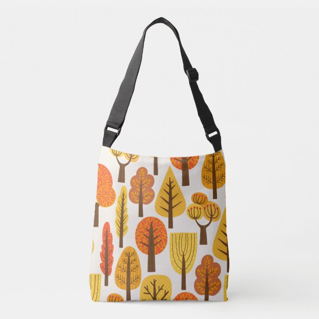 Autumn trees, seamless pattern. crossbody bag (Front)