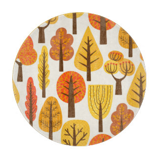 Autumn trees, seamless pattern. cutting board