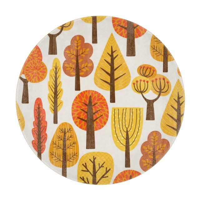 Autumn trees, seamless pattern. cutting board (Front)