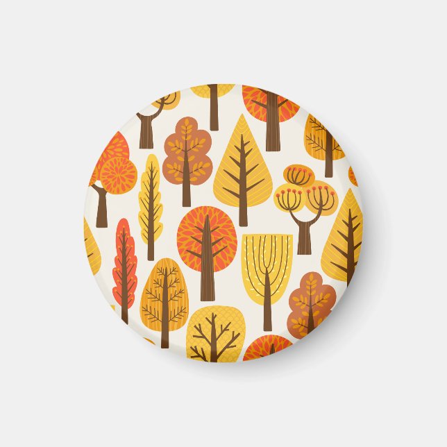 Autumn trees, seamless pattern. magnet (Front)