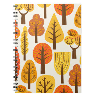 Autumn trees, seamless pattern. notebook