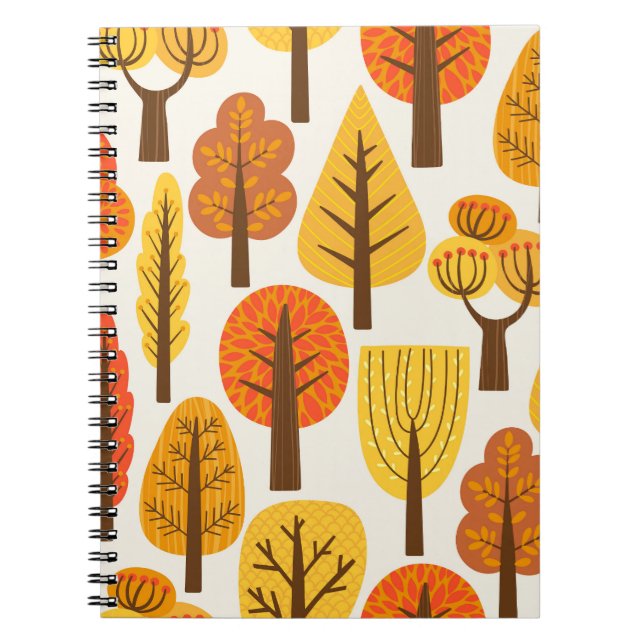 Autumn trees, seamless pattern. notebook (Front)