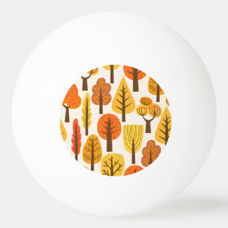 Autumn trees, seamless pattern. ping pong ball