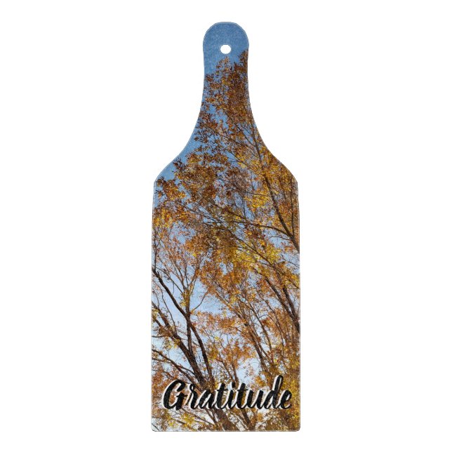 Autumn Trees with Golden Leaves and Blue Skies Cutting Board (Front)