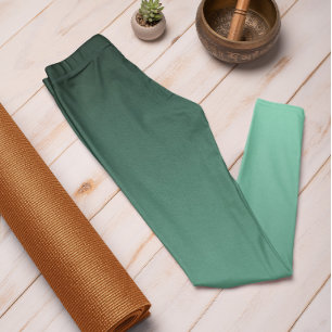 Autumn Trend Color Minty Green Ombre Leggings